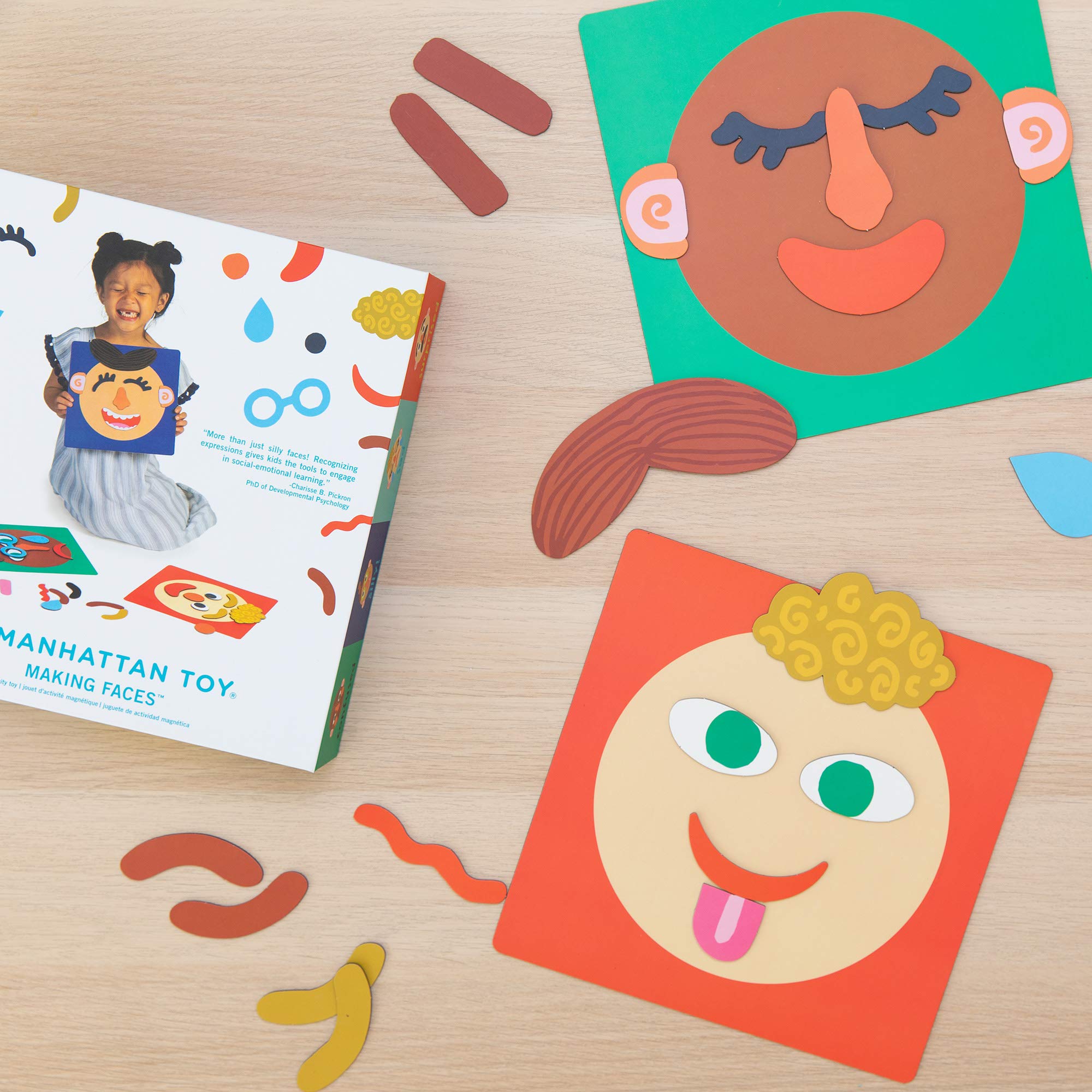 Manhattan Toy Making Faces 34-Piece Bilingual Emotion Learning Toy for Kids Ages 3+ | English & French Language Development | Social Emotional Learning for Preschool & Classroom