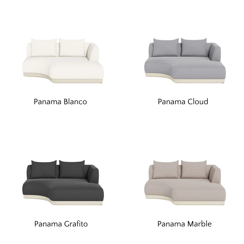 Amalfi Outdoor Curved Chaise Right Sectional Sofa - Waterproof Patio Furniture for Poolside, Garden & Backyard Relaxation