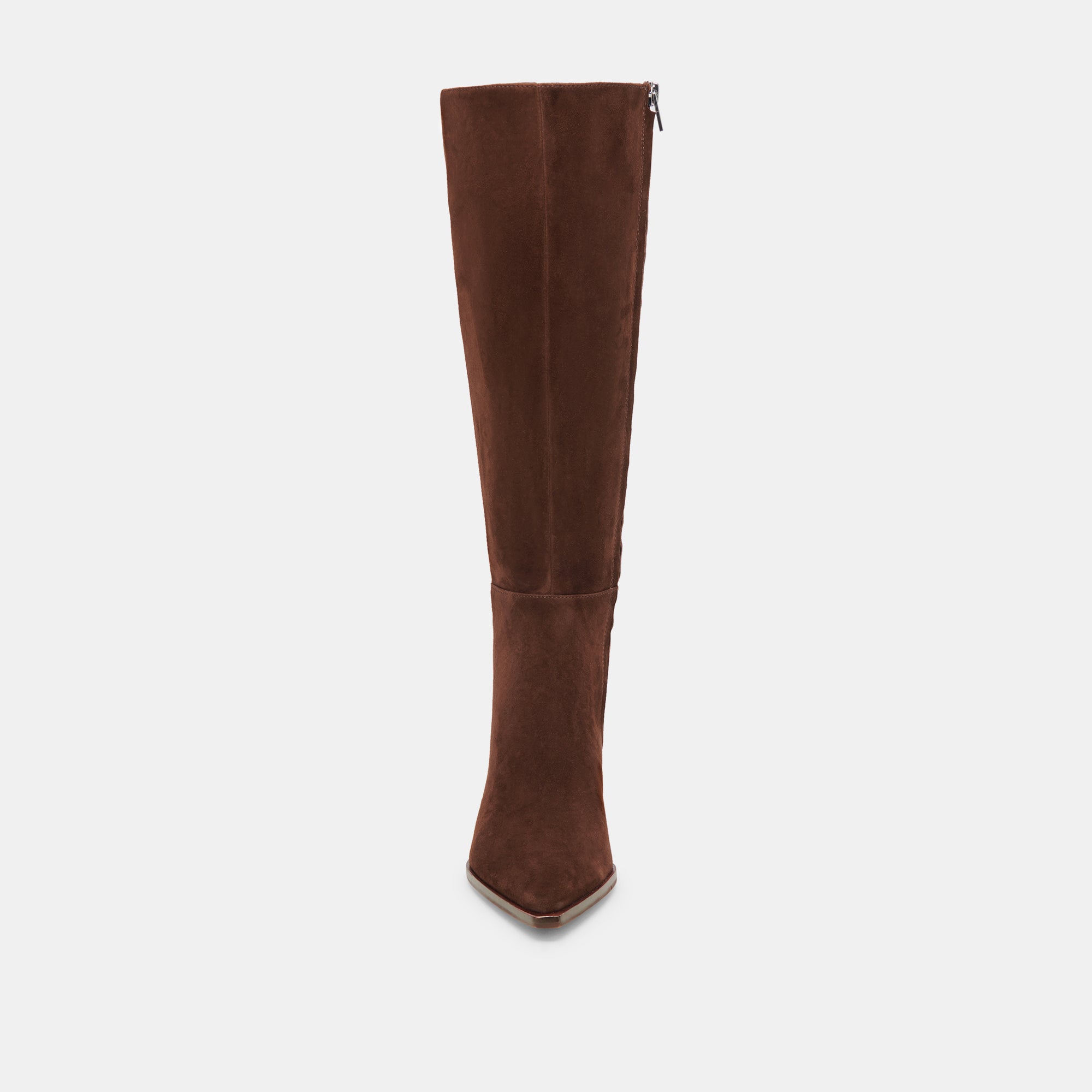 AUGGIE Wide Calf Boots for Women - DK Brown Suede Mid-Calf Booties | Comfortable & Stylish for Fall, Winter & Casual Outfits