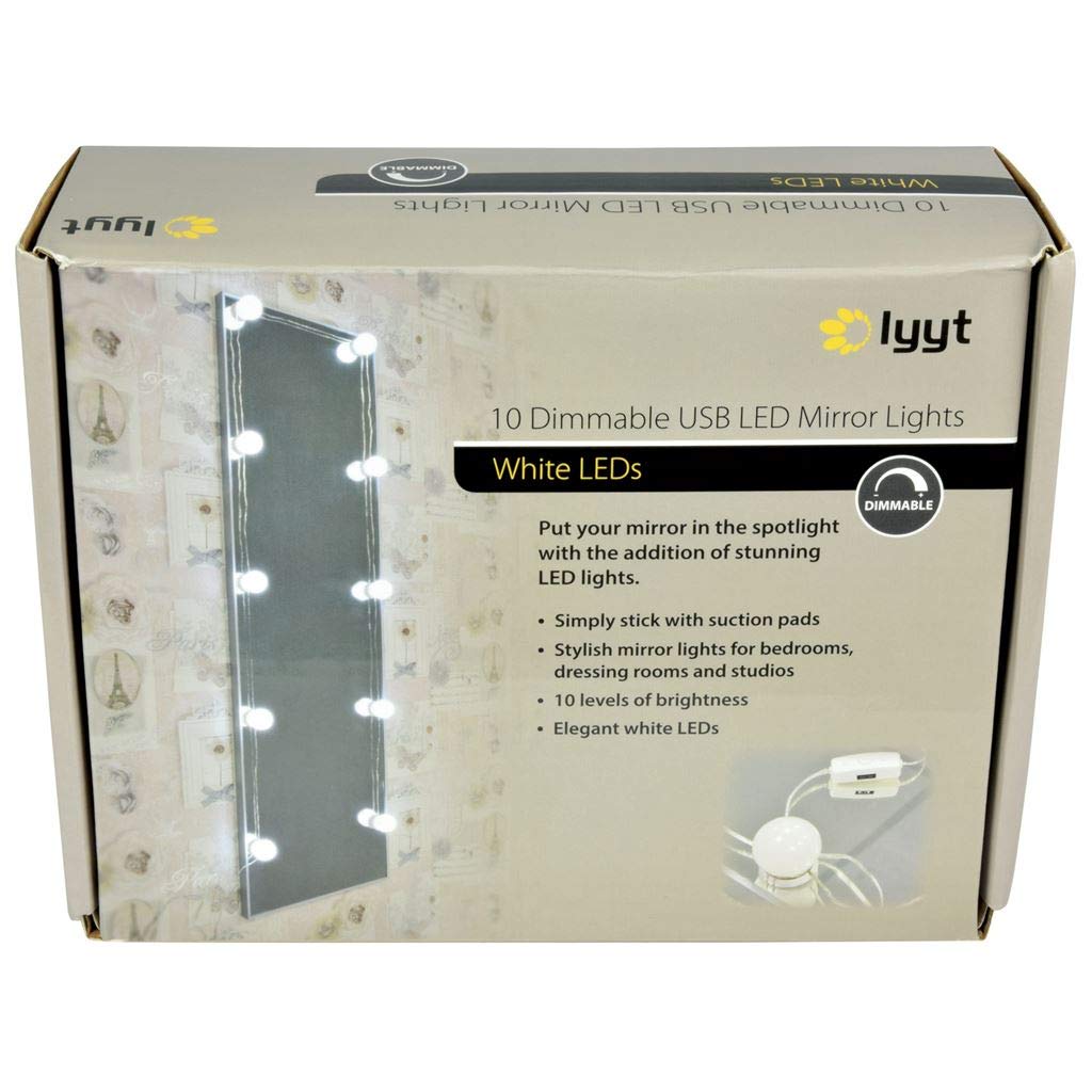 Lyyt Dimmable LED Mirror Lights - Adjustable Vanity Lighting for Bathroom, Makeup, Shaving & Salon - Energy Efficient & Waterproof