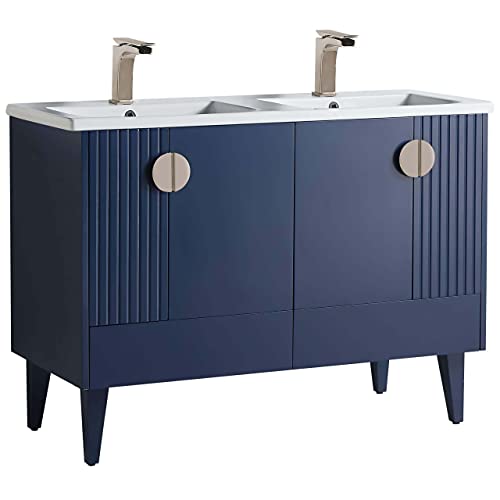 Navy Blue - Satin Nickel Handles