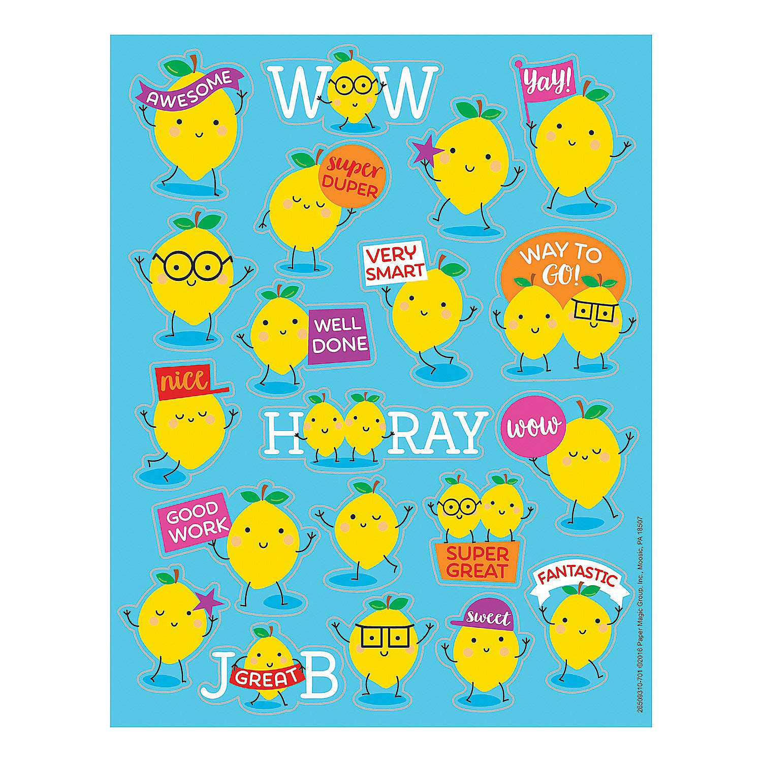 Lemon Scented Stickers 80 Sheets for Scrapbooking & Journals