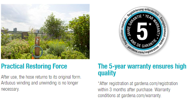 Gardena Terrace Spiral Hose - Expandable Garden Water Hose with 360° Rotation - Perfect for Patio, Lawn, and Outdoor Watering