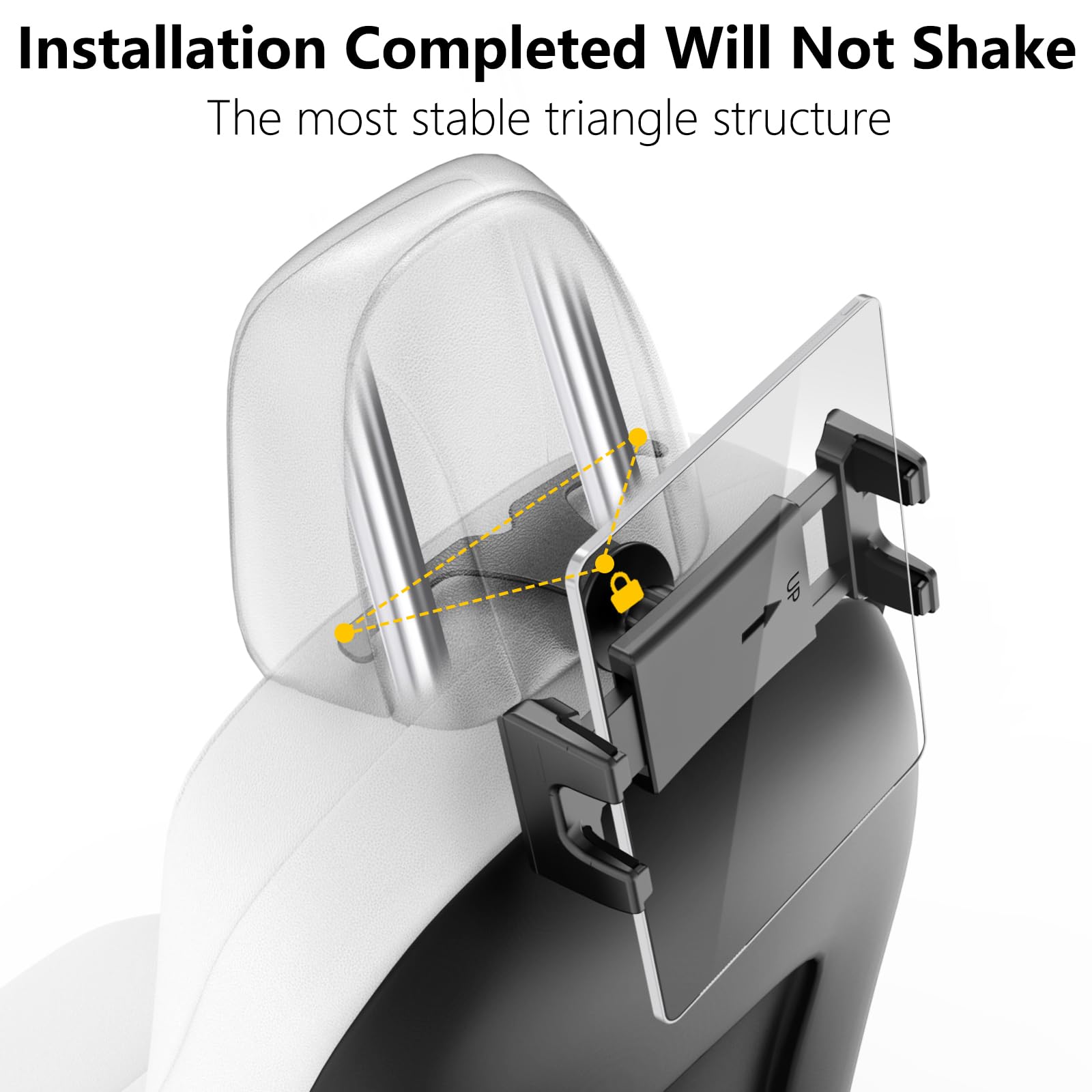OHLPRO Universal Car Tablet Holder Headrest Mount for Tesla Model 3/Y - Adjustable Back Seat iPad Stand for Road Trips, Fits 5-13