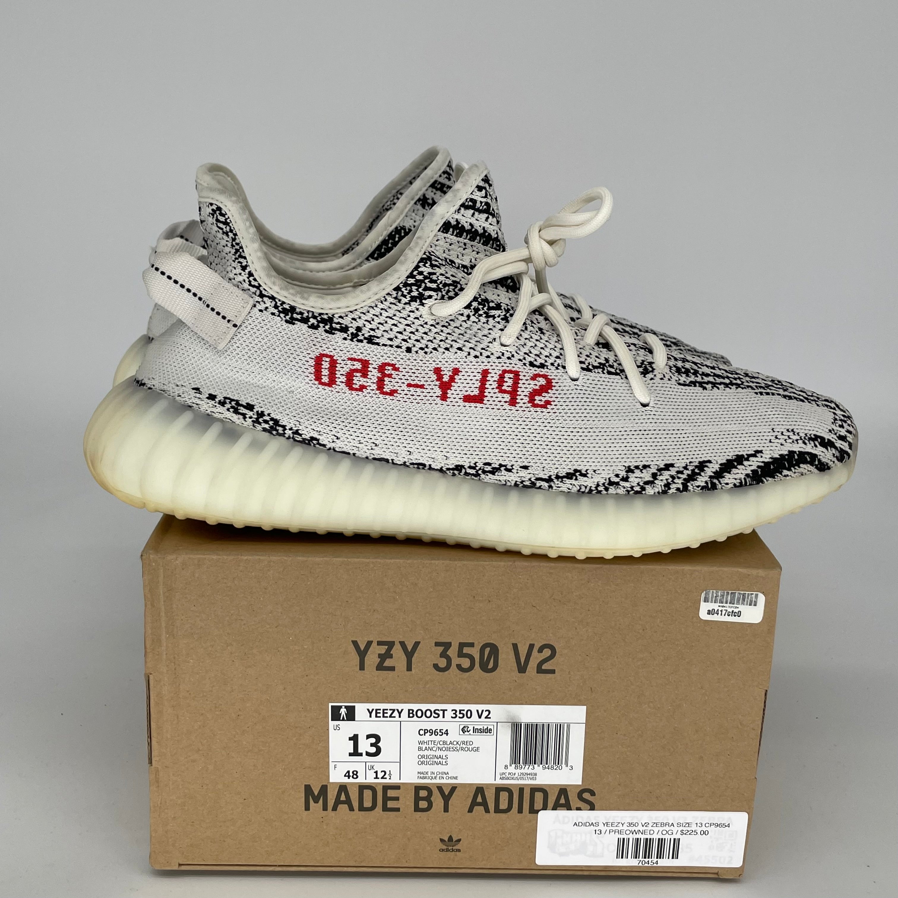 Adidas Yeezy Boost 350 V2 Zebra - Men's Running Shoes Size 13 (CP9654) | Comfortable Sneakers for Jogging, Gym & Casual Wear