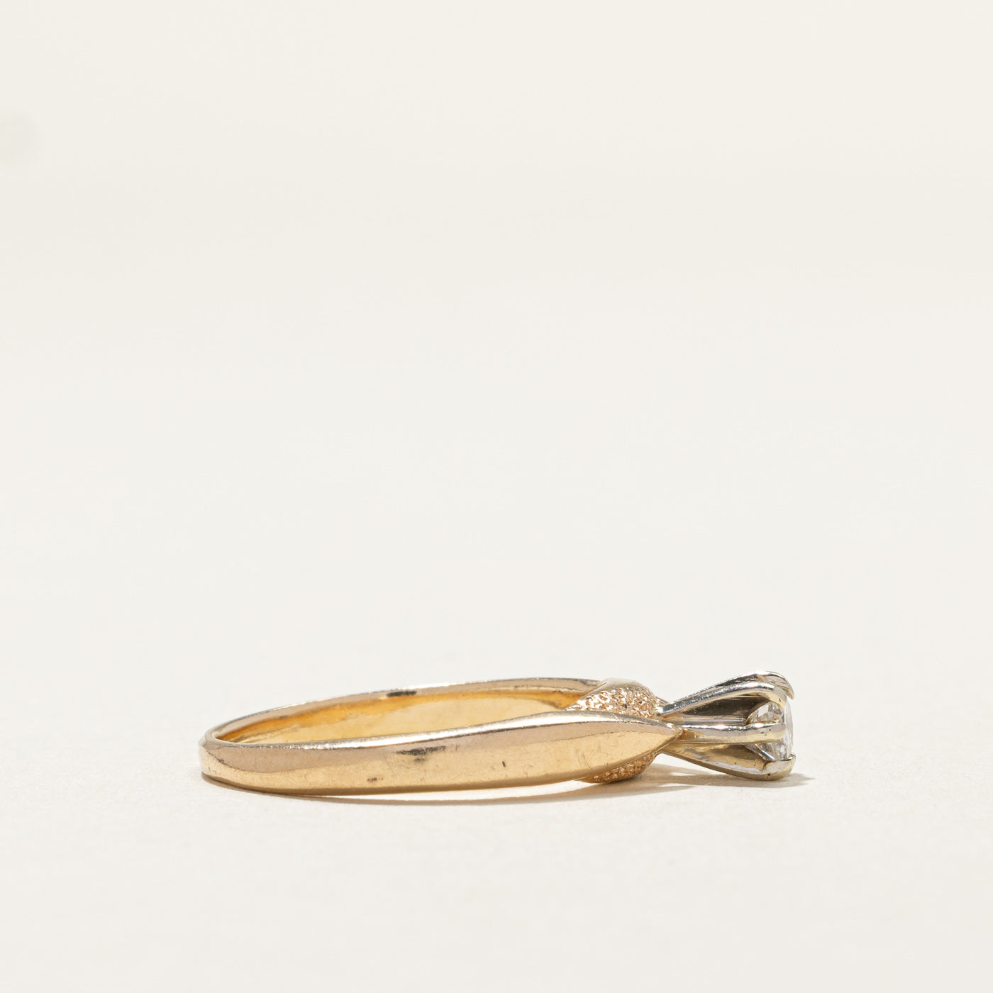 Solitaire Diamond Reverse Tapered Ring 0.17ct Size 6 - Elegant Wedding Band, Anniversary Gift for Her, Perfect for Engagement & Special Occasions