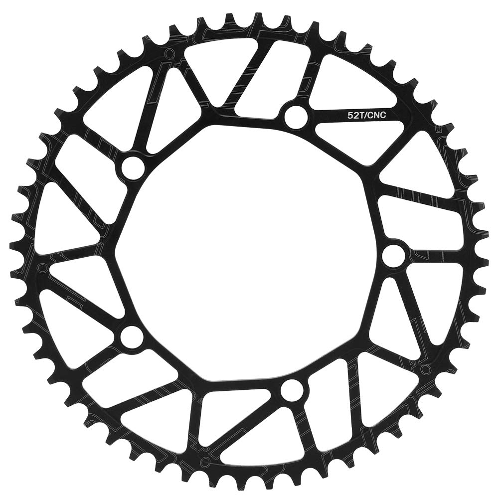 Ultra-Light Single Chainring Bike Chain Wheel - Aluminum Alloy Negative Teeth Bicycle Chainring (52T) - Durable Road & Mountain Bike Accessory for Smooth Cycling Performance | Perfect for Commuting, Trail Riding & Professional Racing