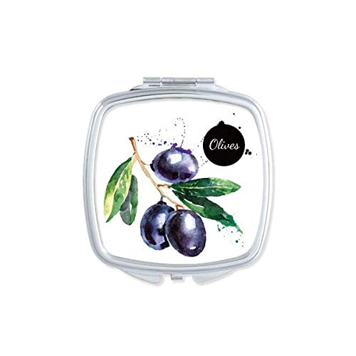 DIYthinker Olive Fruit Watercolor Compact Mirror - Double Sided Portable Makeup Mirror for Travel, Purse & Everyday Use | Healthy & Tasty Design