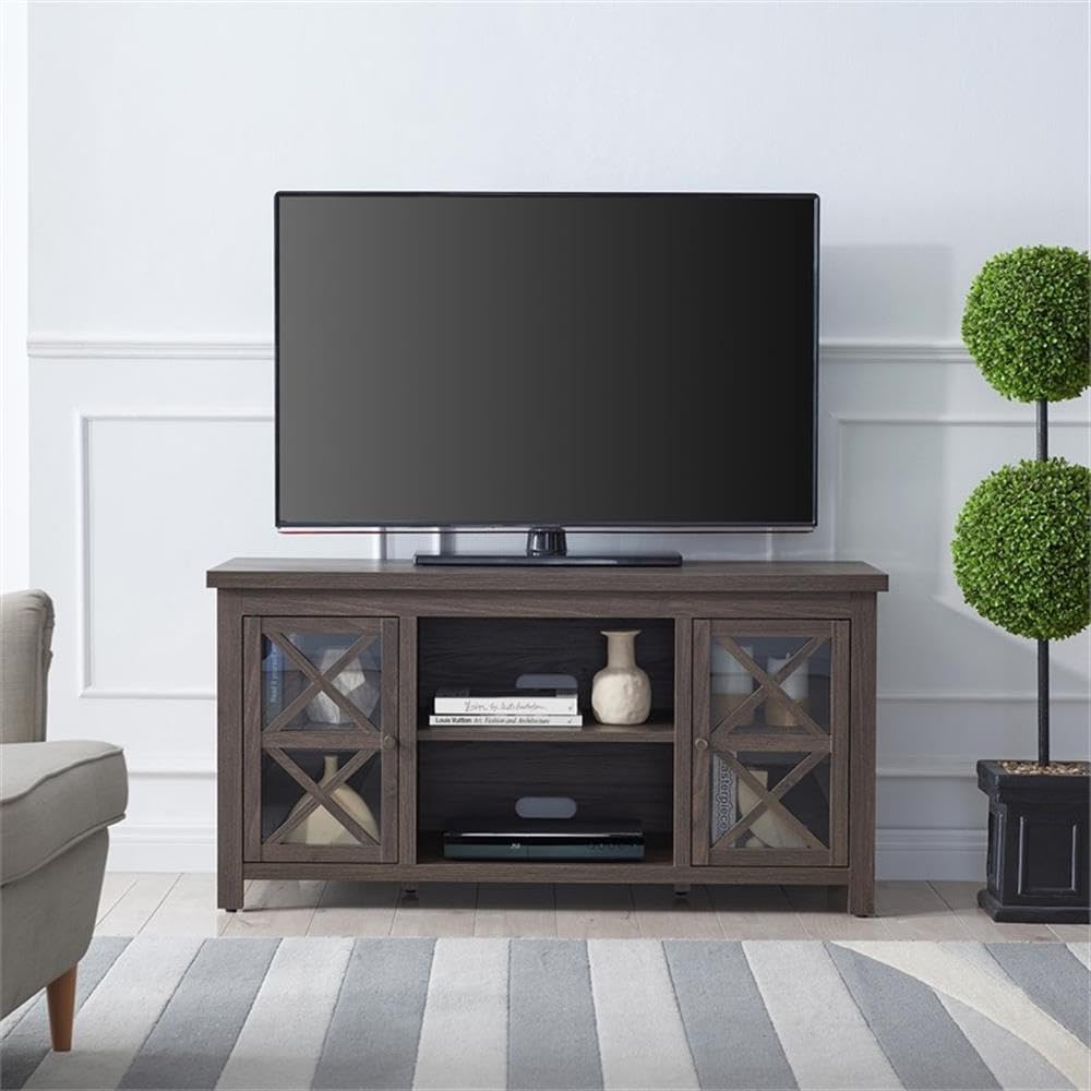 Henn&Hart 55 Inch TV Stand - Modern Alder Brown Wood Entertainment Center for Living Room, Bedroom & Home Theater - Fits Flat Screen TVs up to 55 Inches