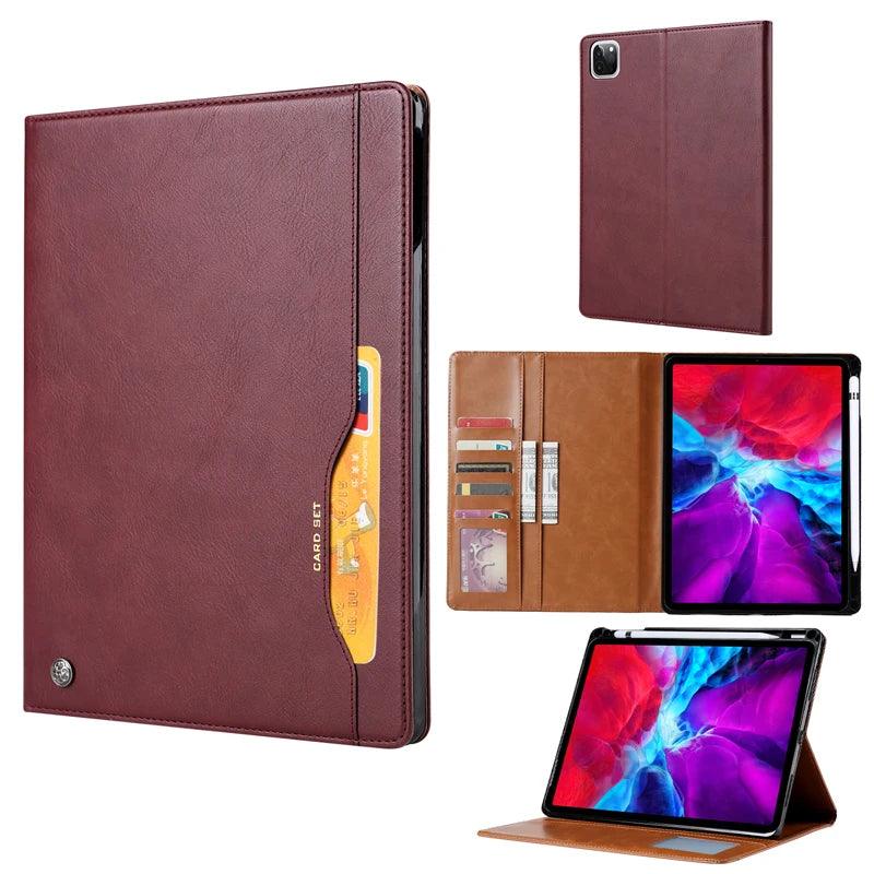 2024 iPad Pro 11-inch with Leather Flip Case - Business Folio Stand with Card Slot | Perfect for Office Work, Travel & Digital Note-Taking