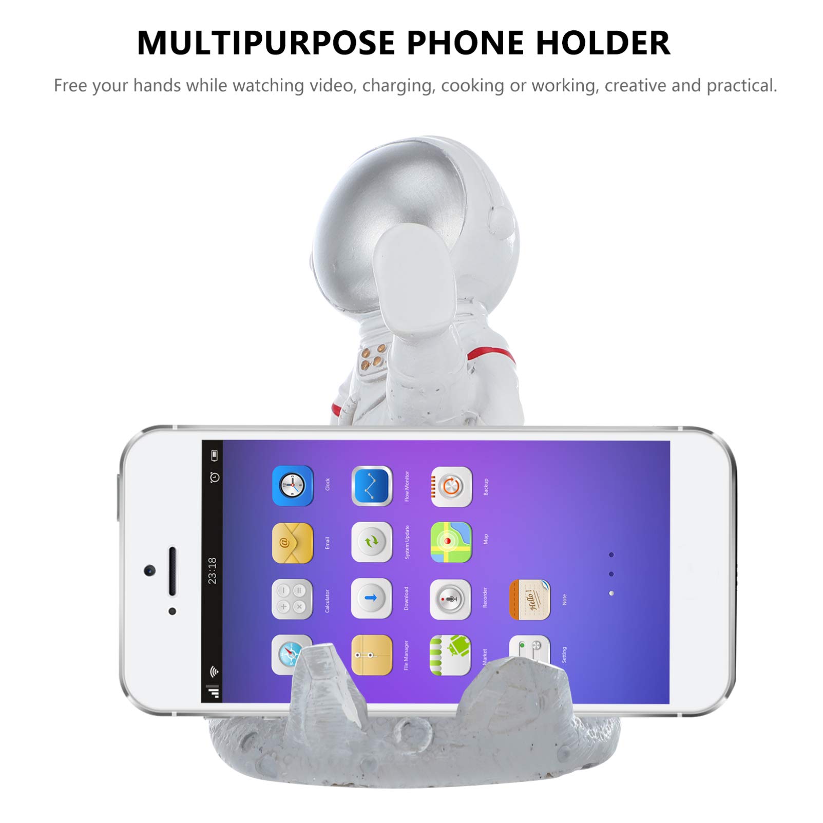 1PC Creative Astronaut Phone Stand Holder - Practical Phone & Tablet Bracket - Decorative Mobile Phone Rack for Desk, Office, Home, Gift (Adorable Space-Themed Design)