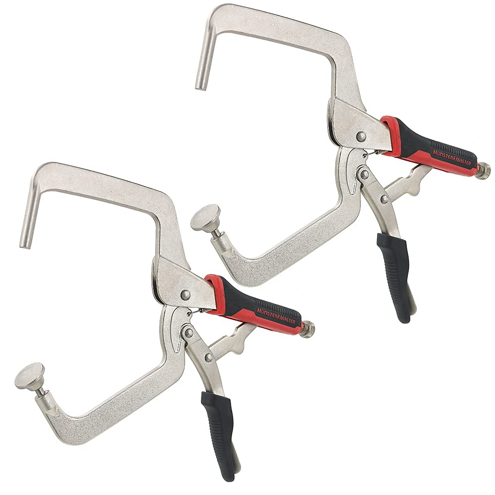 Monster & Master 11-Inch Right Angle Pocket Hole Clamp (2-Pack) - Woodworking & Joinery Tool for DIY Projects, Cabinet Making, and Furniture Assembly