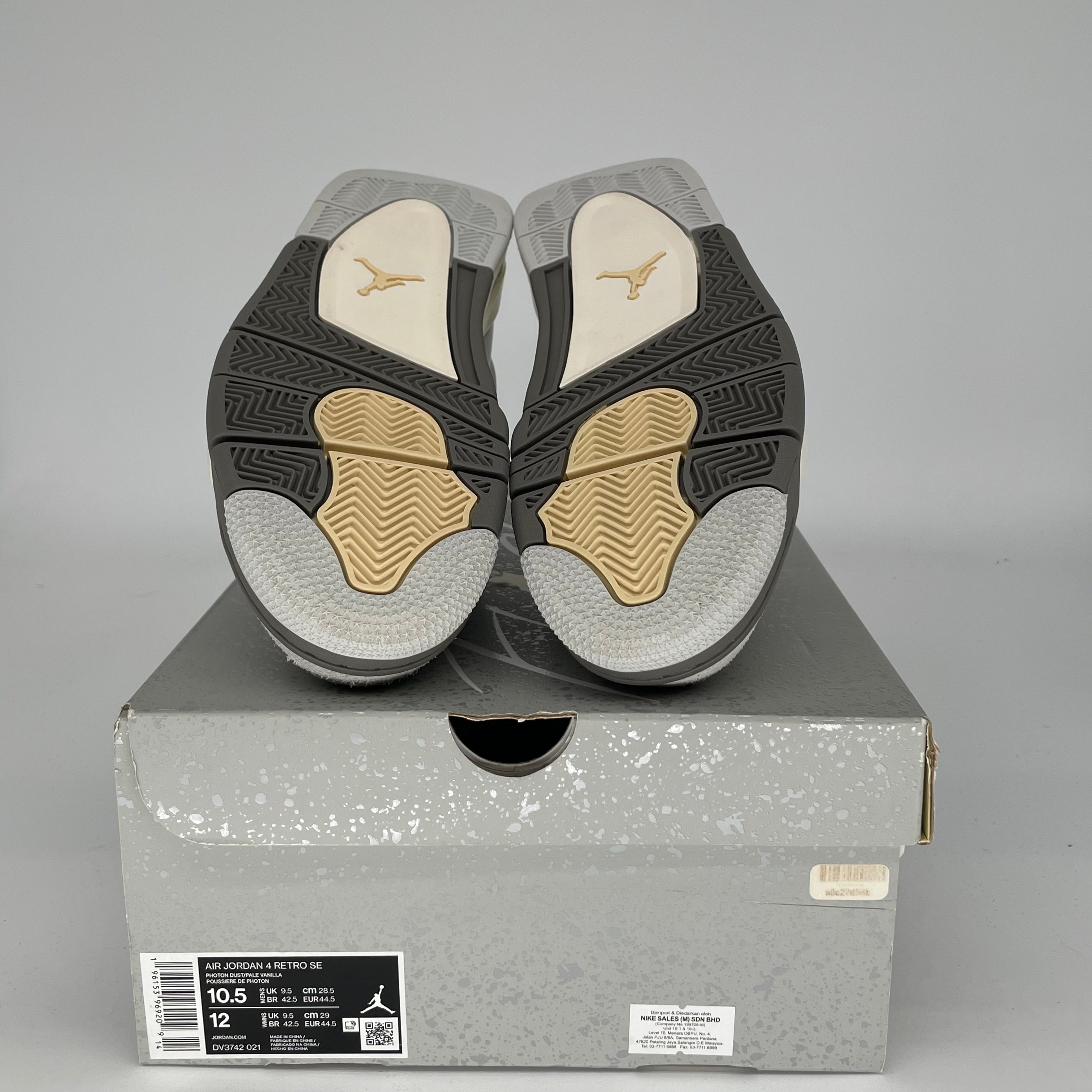 AIR JORDAN 4 CRAFT PHOTON DUST Sneakers - Men's Size 10.5/Women's Size 12W (DV3742-021) - Retro Basketball Shoes for Streetwear & Casual Fashion