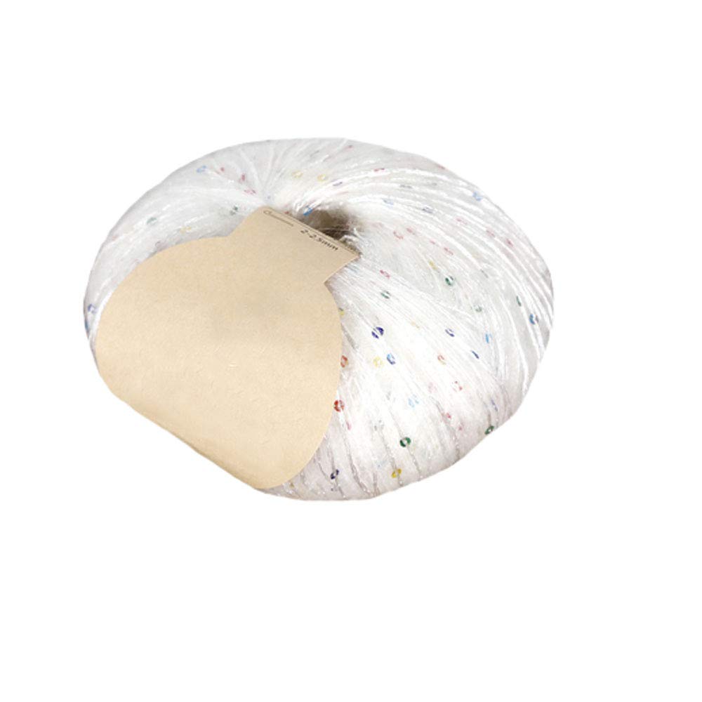 100g Lurex Mohair Yarn - Soft Sparkly Sequined Wool Yarn for Knitting & Crochet (White Colorful) | DIY Winter Hats, Sweaters, Shawls & Accessories | Perfect for Holiday Crafts & Cozy Winter Projects