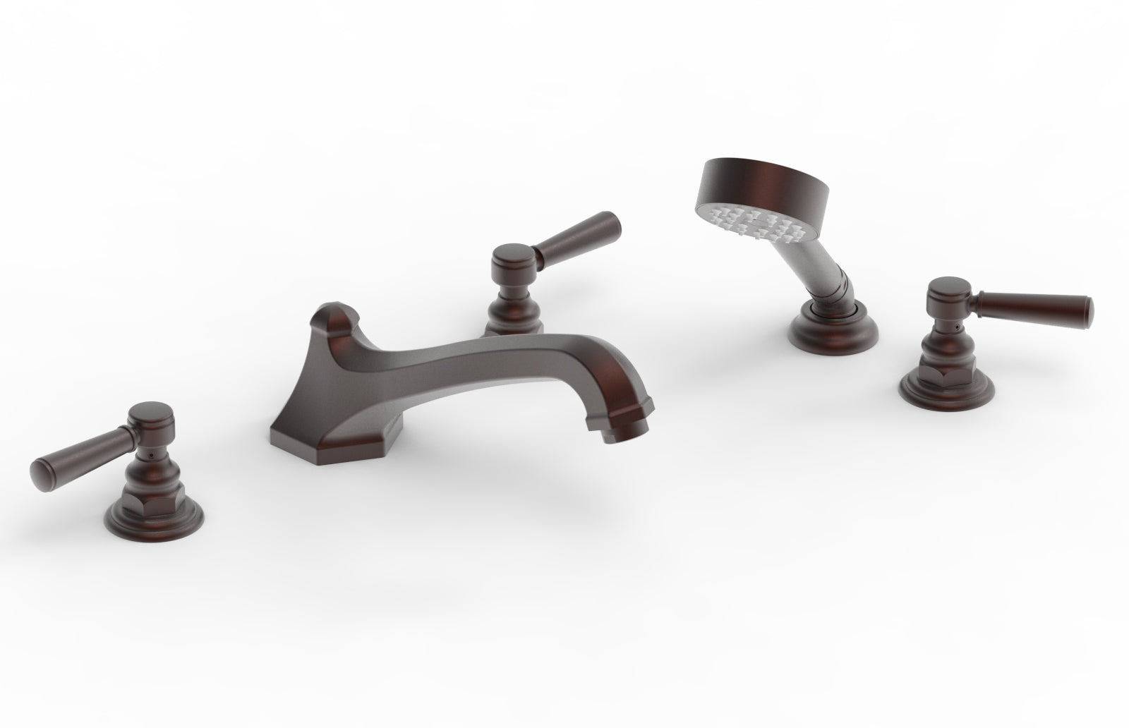 HEX TRADITIONAL Deck Mounted Bathtub Set with Hand Shower - 500 49 - Perfect for Modern Bathroom Renovations & Spa-Like Relaxation