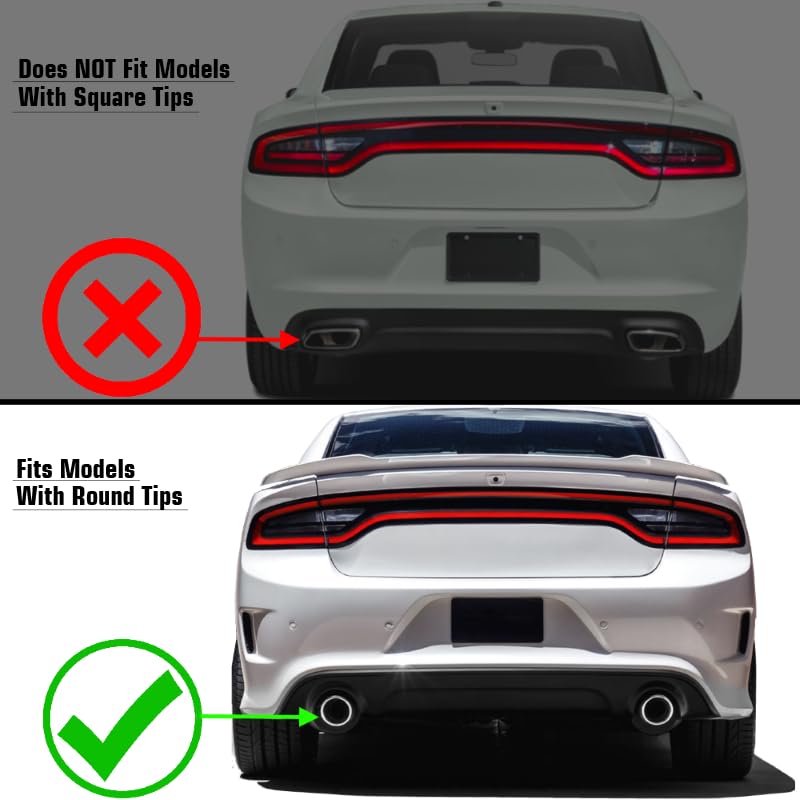IKON MOTORSPORTS V3 Style Rear Diffuser with Red Reflective Tape - Compatible with 2015-2023 Dodge Charger SRT | Aggressive Look & Enhanced Aerodynamics | Perfect for Car Enthusiasts & Street Racing