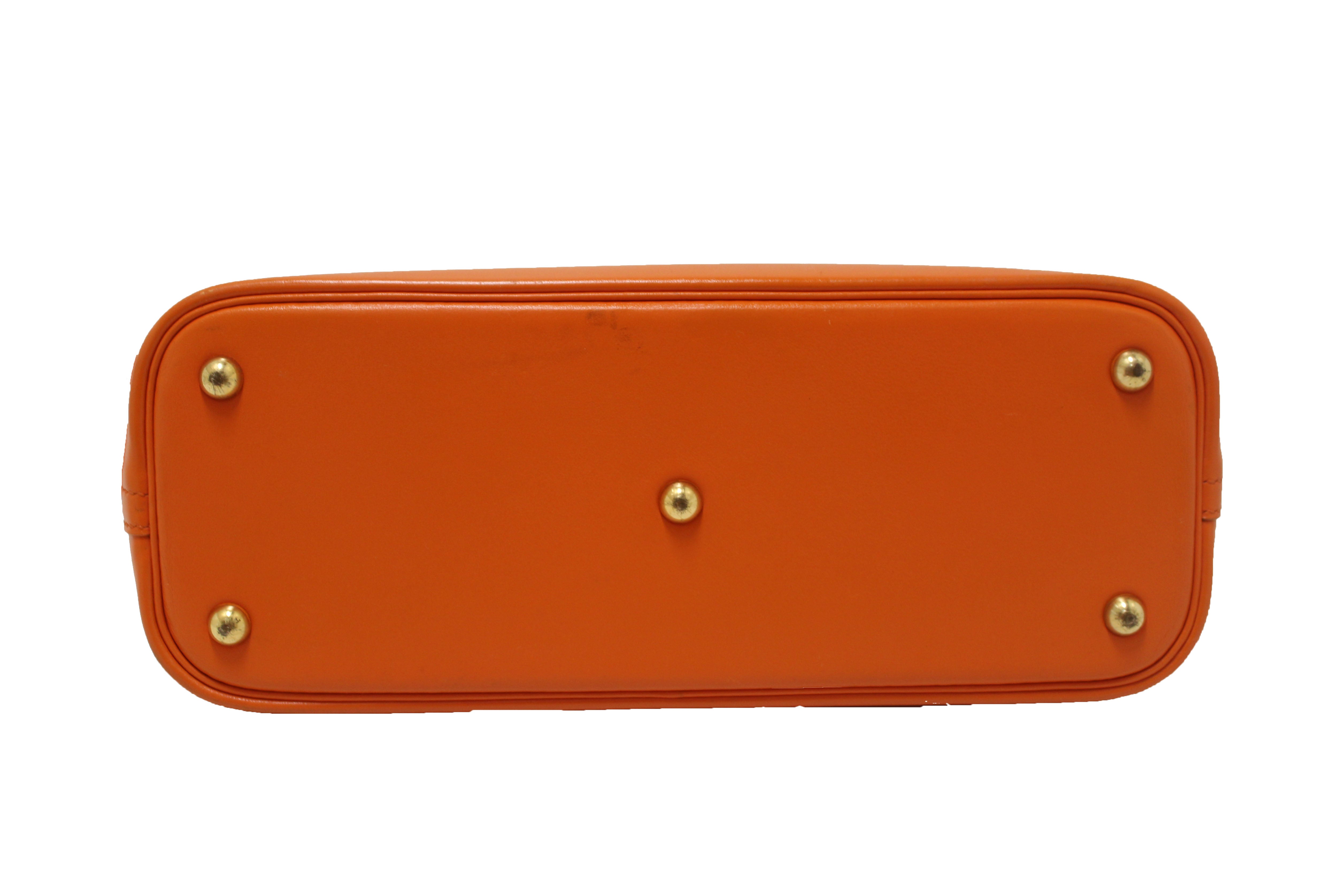 Authentic Hermes Orange Bolide 31 Box Calf Leather Handbag & Shoulder Bag - Luxury Designer Purse for Women, Perfect for Work, Travel & Everyday Use