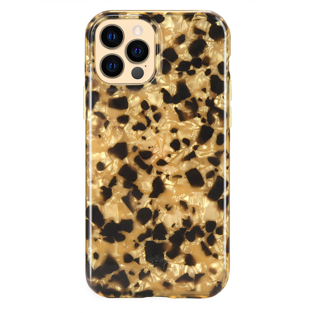 Premium Blonde Tortoise Shell iPhone Case - Stylish & Durable Protection for iPhone 12/13/14/15 Pro Max - Perfect for Everyday Use, Work & Travel