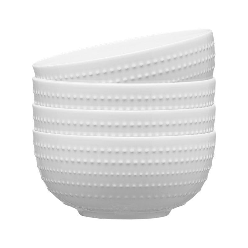 Nellie Set of 4 Soup and Cereal Bowls - 16oz Porcelain Bowls for Soup, Cereal, Salad, Ice Cream - Perfect for Breakfast, Lunch, Dinner & Entertaining