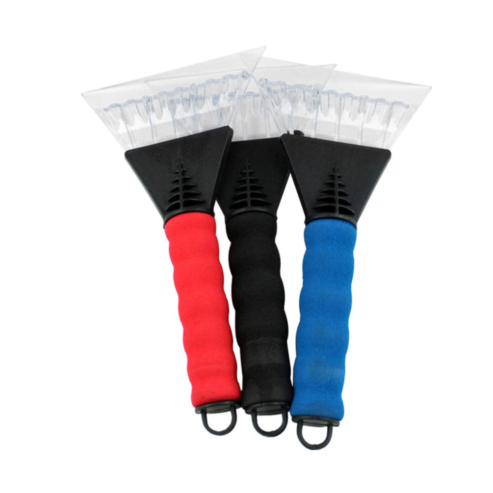 3-Pack Small Ice Scraper Blades with Foam Handle - Windshield Snow Scraper Tool for Car, Truck & SUV - Winter Auto Accessories for Snow Removal & Frost Cleaning (Home, Office & Travel Use)