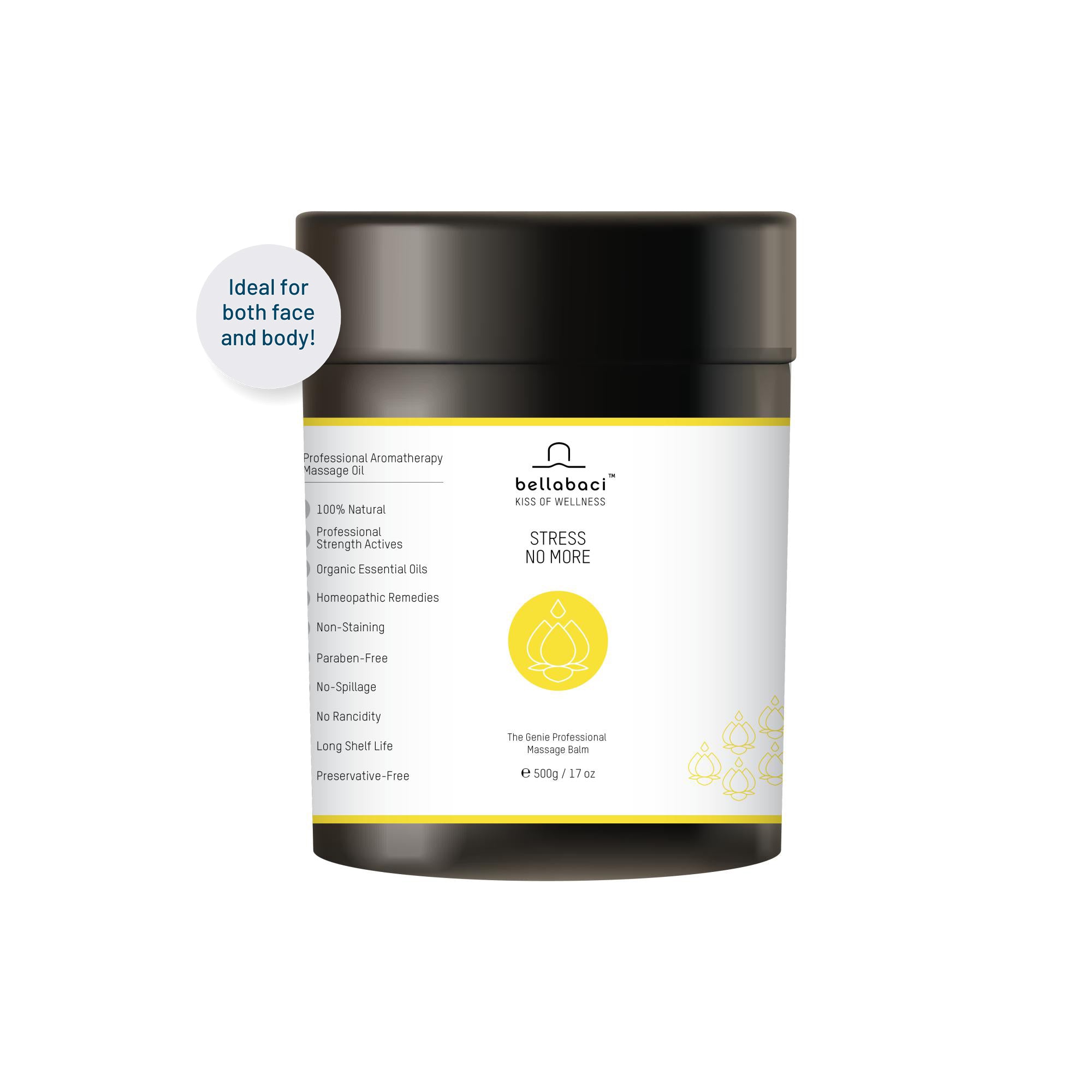 Bellabaci Stress No More Wellness Balm - 17.63 oz Natural Relaxation & Aromatherapy Balm for Stress Relief, Anxiety & Sleep Aid - Perfect for Home, Office & Travel Use