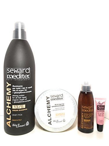 Mediterranean 13/S Alchemy Argan Shampoo 33.8 Oz, 13/M Argan Hair Mask 16.9 Oz & 13/O Creamy Oil 5.07 Fl Oz - Complete Hair Care Kit for Dry, Damaged Hair - Salon-Quality Hydration & Repair for Shiny, Soft Locks