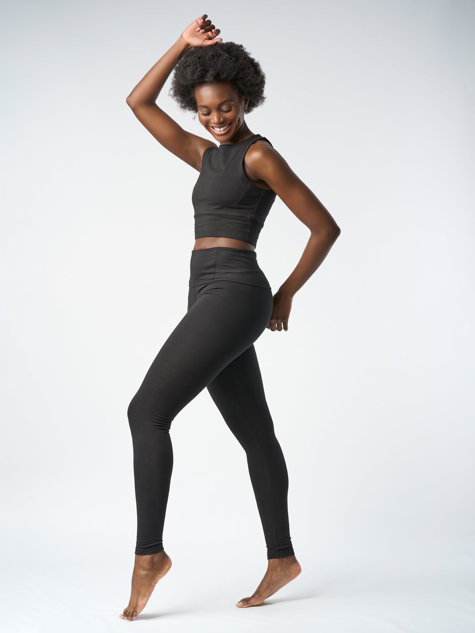 Premium Gossypium Rhythm Yoga Leggings for Women - High Waisted Black Workout Pants - Comfortable & Stretchy for Yoga, Gym, Running & Lounge Wear