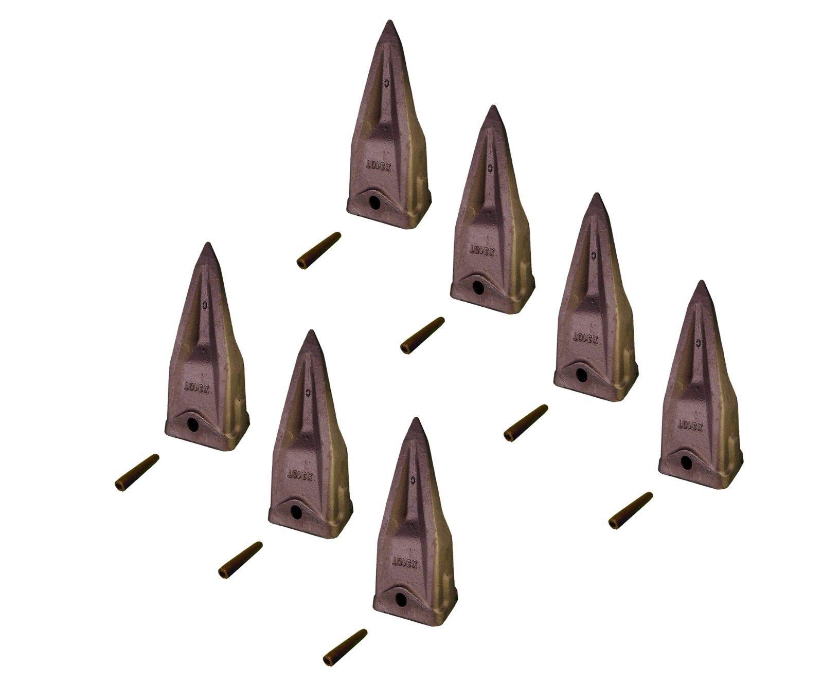 Hensley Style Parabolic Tiger Rock Teeth with Roll Pins - 310 Series X310T for Excavator Bucket & Heavy-Duty Digging