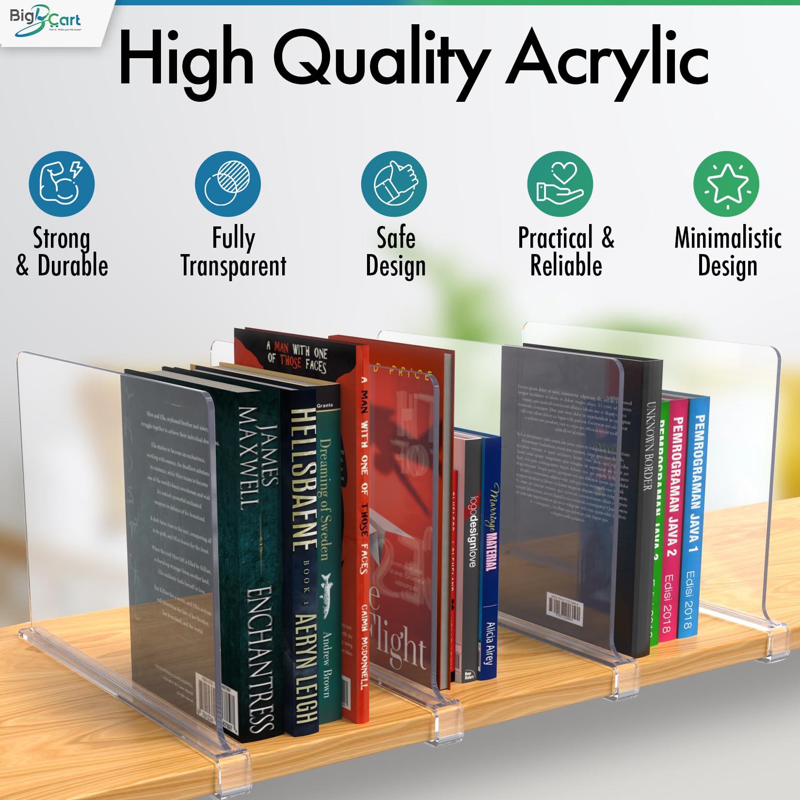 Clear Acrylic Shelf Dividers for Closet - 12 Pack Closet Organizer for Clothes, Purses & Handbags - Transparent Shelf Dividers for Wardrobe Storage - Perfect for Closet, Pantry & Retail Display Organization