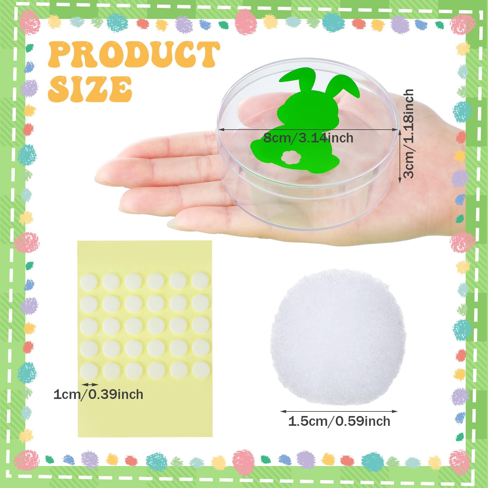36 Pack Easter Candy Acrylic Boxes with Bunny Lid - Clear Round Treat Containers for Cookies, Sweets & Party Favors - Perfect for Easter Baskets, Gift Giving & Holiday Celebrations