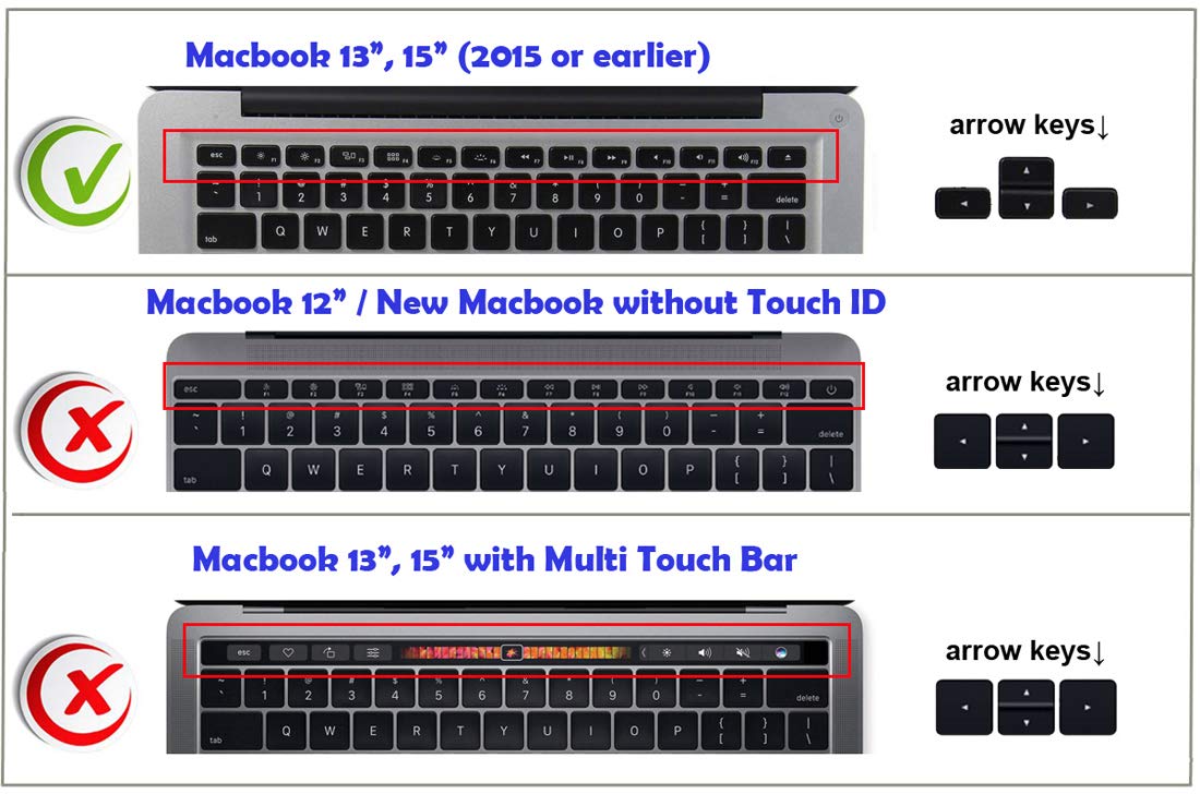 XSKN Silicone Keyboard Cover for MacBook Air & Pro 13