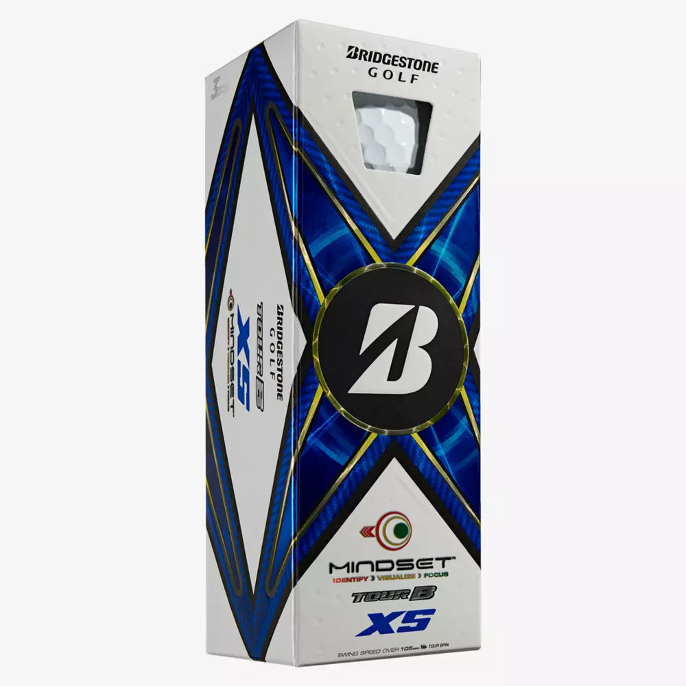 Bridgestone Tour B XS MindSet 2024 Golf Balls - Premium Performance Golf Balls for Low Spin & Distance | Perfect for Tournament Play & Practice Rounds
