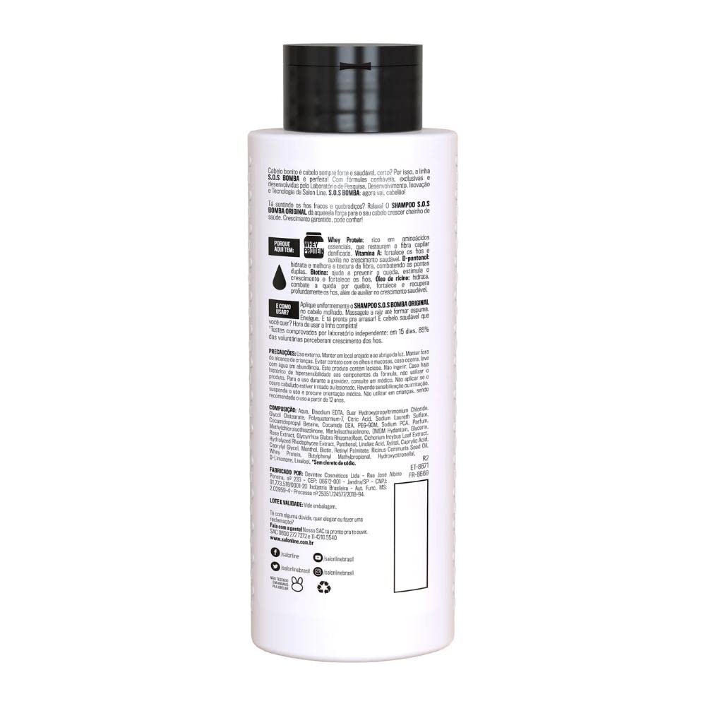 Salon Line Original SOS Bomb Shampoo + Conditioner Kit 200ml - Professional Hair Care for Damaged & Dry Hair - Perfect for Salon & Home Use
