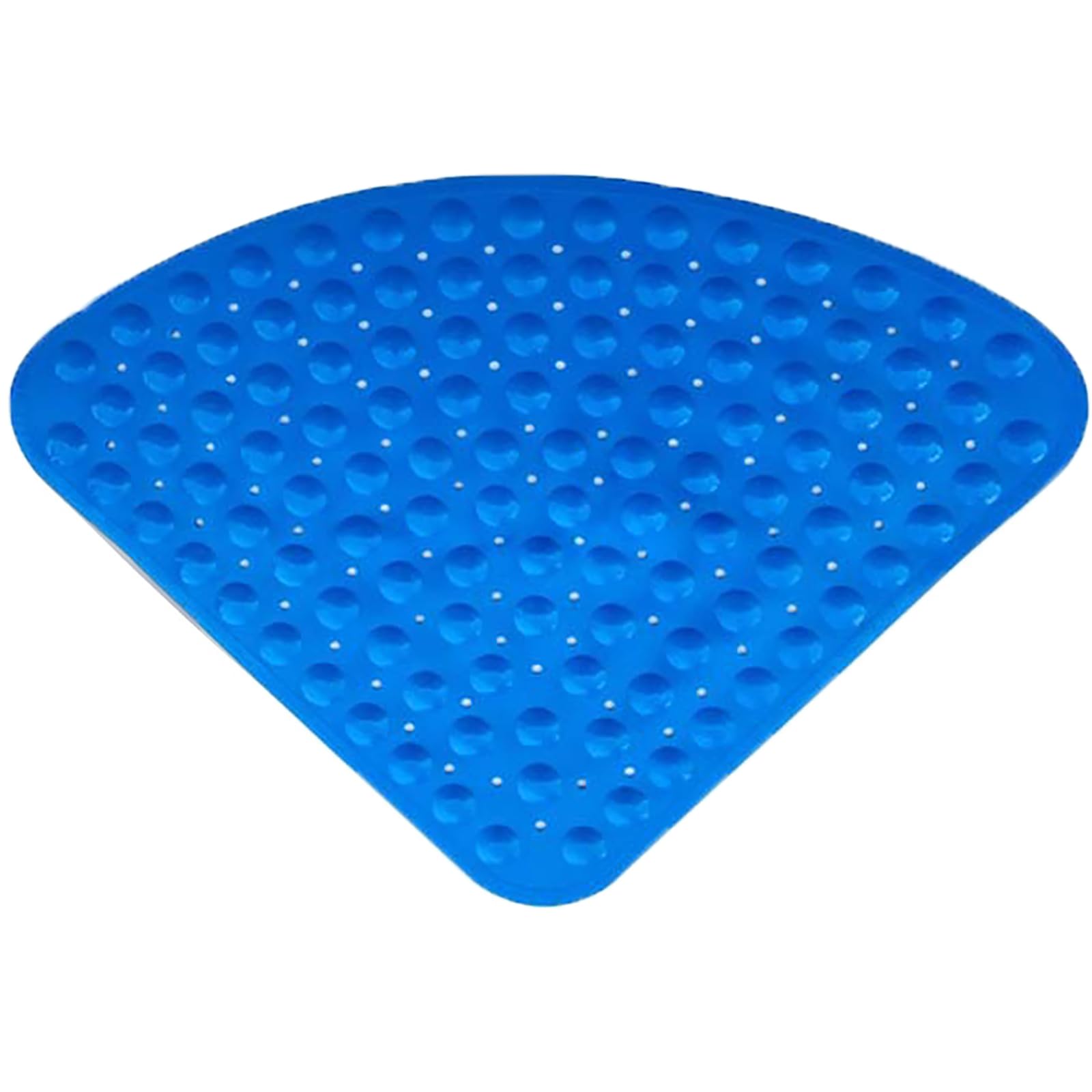 Non-Slip Quick Dry Bath Mat with Suction Cups - 21x21 Inch Shower Floor Mat with Drain Holes, Machine Washable for Bathroom & Shower Stall - Perfect for Wet Floors, Kids & Elderly Safety (Blue)