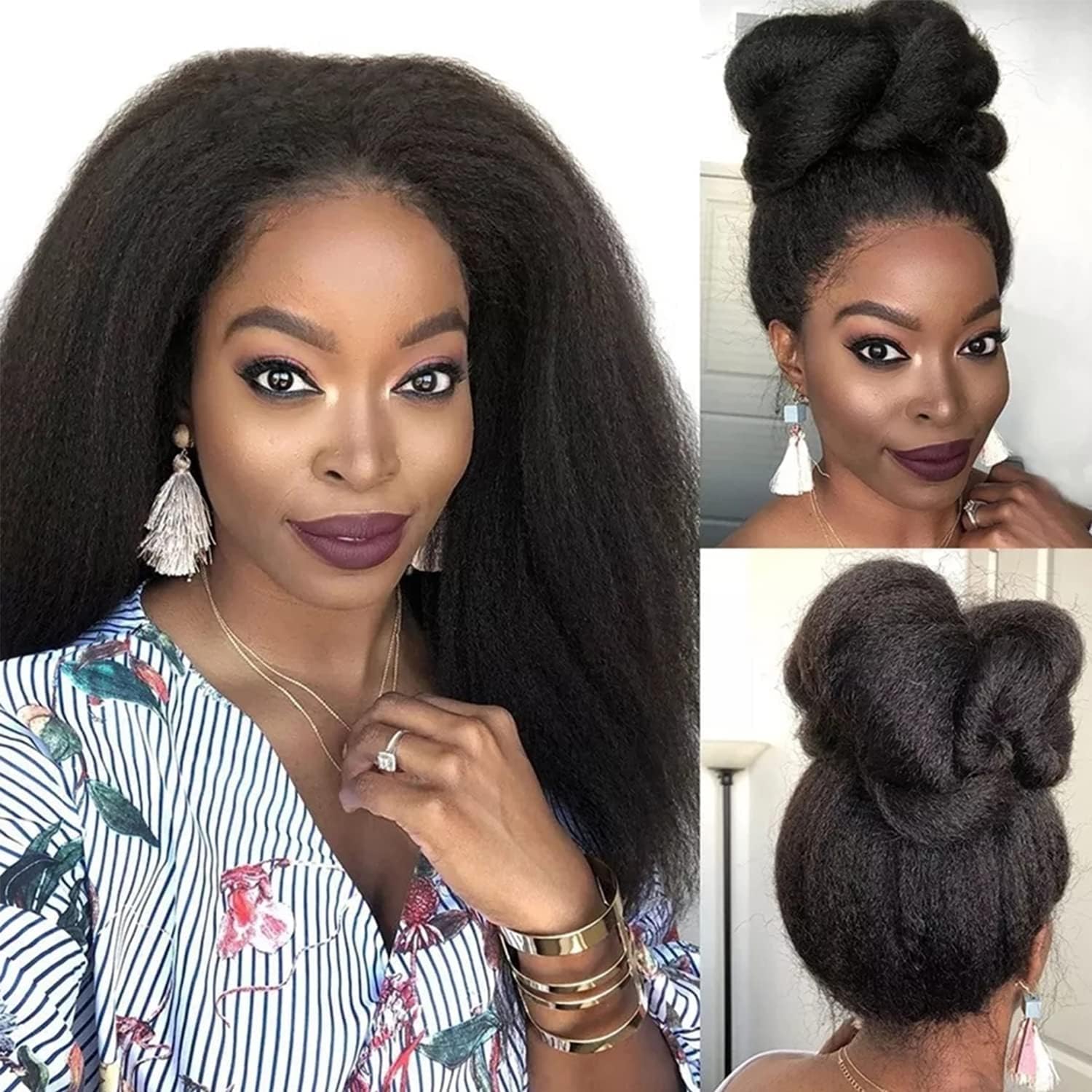Enoya 360 Lace Front Wigs Human Hair - Pre Plucked Bleached Knots Glueless Wig for Black Women - 200% Density Natural Look (12 Inch) - Perfect for Daily Wear, Parties & Special Occasions