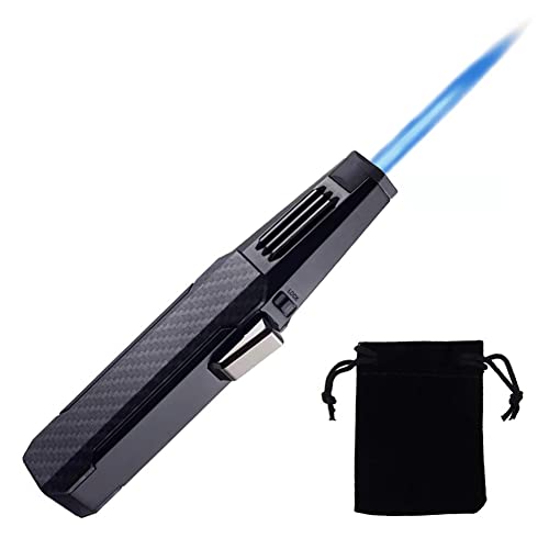**Butane Torch Lighter - Windproof Refillable Adjustable Jet Flame Lighter for Kitchen, BBQ, Camping, Candle Lighting & DIY Projects (Gas Not Included, Black)**    *Use Cases: Perfect for culinary searing, cigar lighting, outdoor grilling, candle making, and home repair tasks.*
