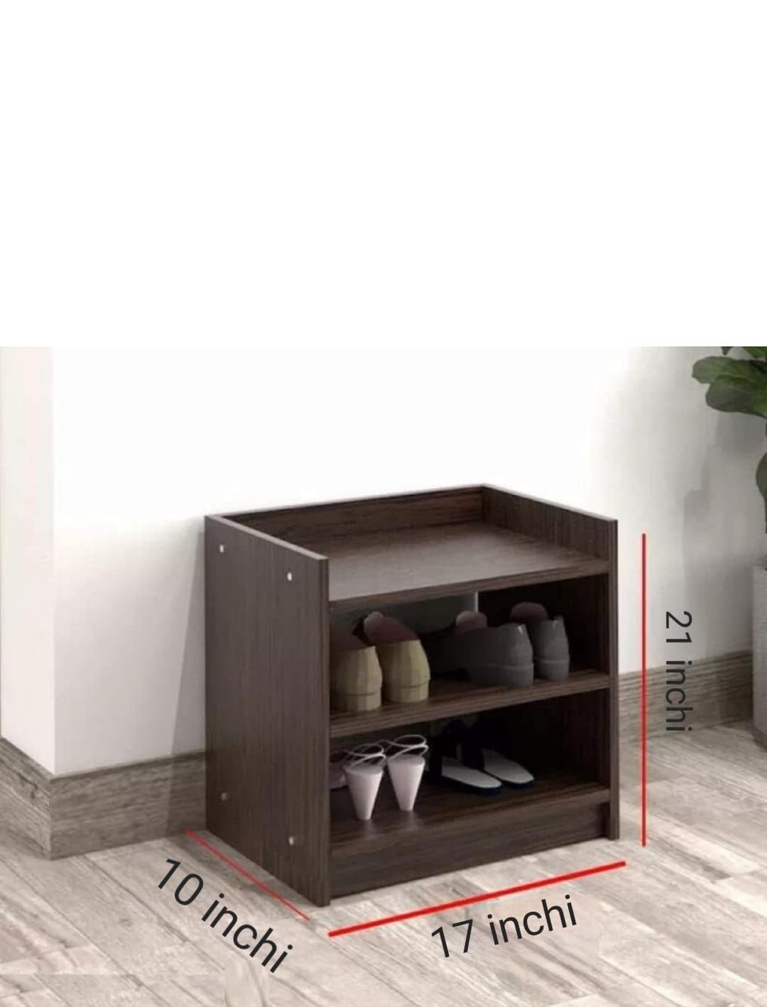 Premium Engineered Wood Shoe Rack Organizer - 3-Tier Open Shelf Storage for Shoes, Slippers & Boots | Space-Saving Home & Office Furniture for Living Room, Entryway, Bedroom & Closet Organization