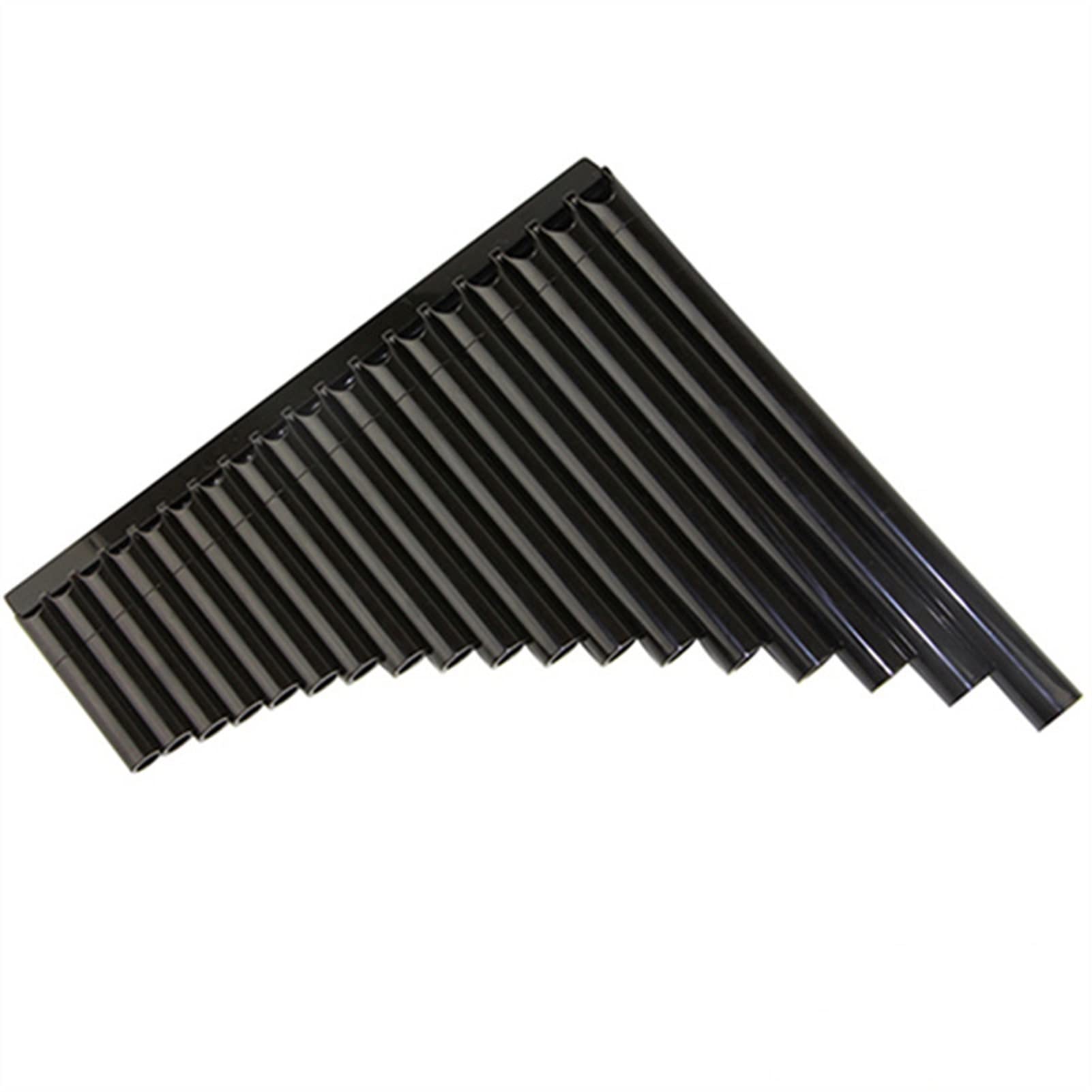 18 Pipe Pan Flute in Key of C - Traditional Woodwind Musical Instrument (Color: Black) - Perfect for Beginners, Folk Music, and Outdoor Performances