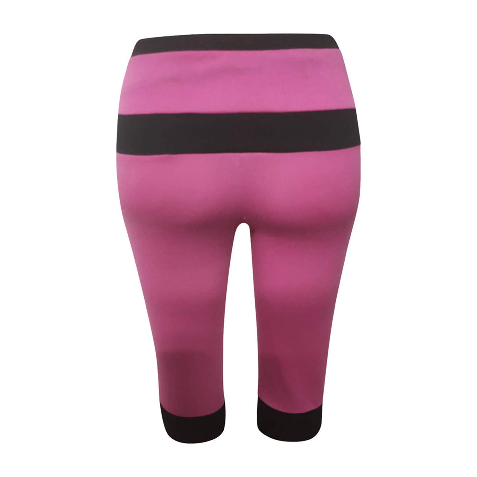 WUAI Women's Capri Yoga Sweatpants - Elastic Waist Drawstring Lounge Pants for Workout, Jogging & Casual Wear - Comfortable Cropped Workout Joggers (Hot Pink, Medium) - Perfect for Yoga, Gym, Running and Home Relaxation