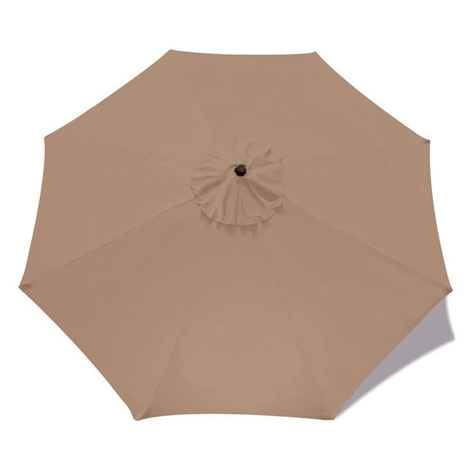 YEVYG 8-Rib Replacement Canopy Cover - 3m Sun Shade Cloth for Outdoor Patio Umbrellas - Durable Khaki Garden Sunshade - Perfect for Backyard, Poolside & Deck Protection