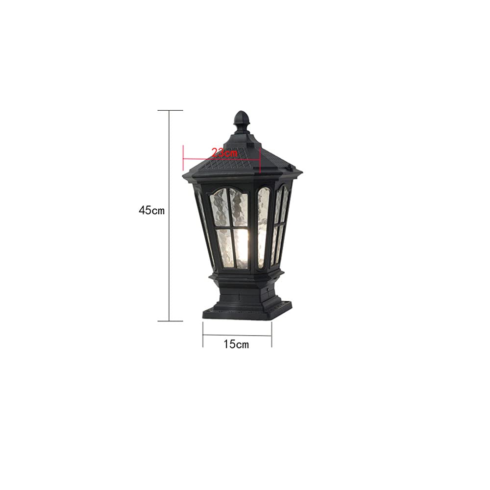Waterproof Outdoor Post Lights - IP65 Garden Pillar Lanterns with Rainproof Glass for Courtyard, Fence, and Pathway Lighting (23x15x45cm) | Durable Landscape Lighting for Patio, Driveway, and Yard Decor