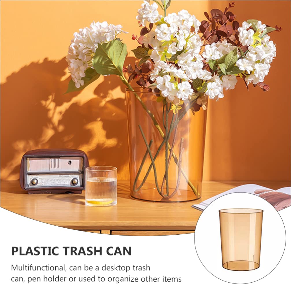 DOITOOL 10L Clear Plastic Small Trash Can - Automotive Garbage Bin, Kitchen Waste Basket, Bathroom & Office Rubbish Container for Car, Bedroom, Living Room and Workplace Organization