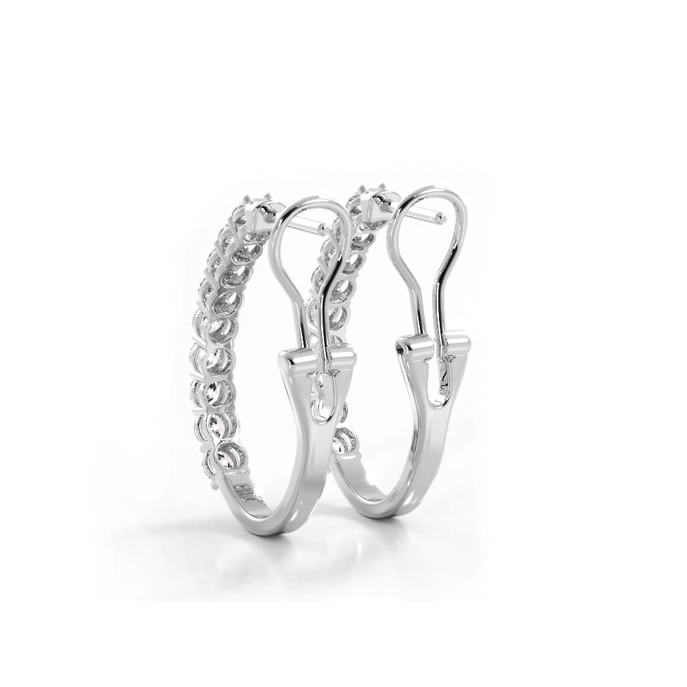 1.0 Carat Round Cut Diamond Hoop Earrings with Omega Backing – Perfect for Weddings, Parties & Everyday Elegance