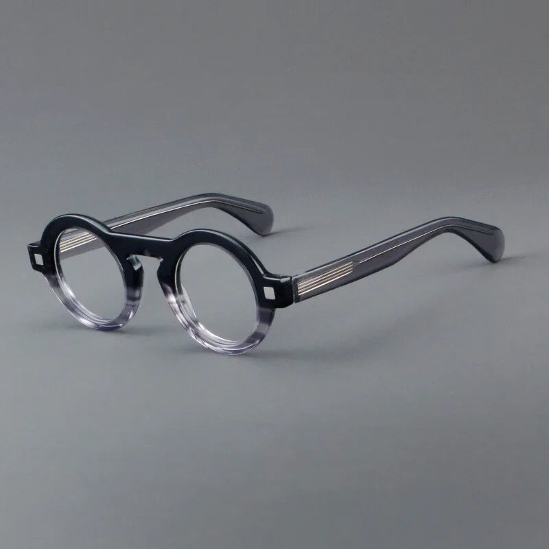 CCspace Unisex Full Rim Round Thick Acetate Eyeglasses Frame 301598 - Stylish & Durable for Men & Women - Perfect for Reading, Work, and Fashion Accessories