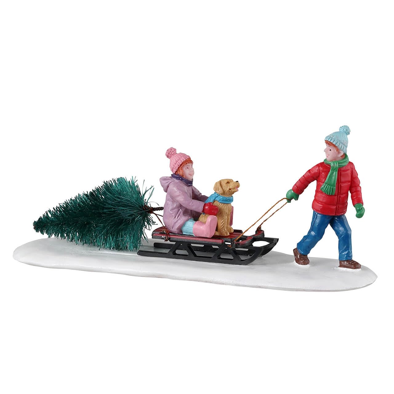 Lemax Village Collection - Bringing Home Our Tree Christmas Decoration Set - Perfect for Holiday Home Decor, Christmas Village Displays & Winter Wonderland Scenes