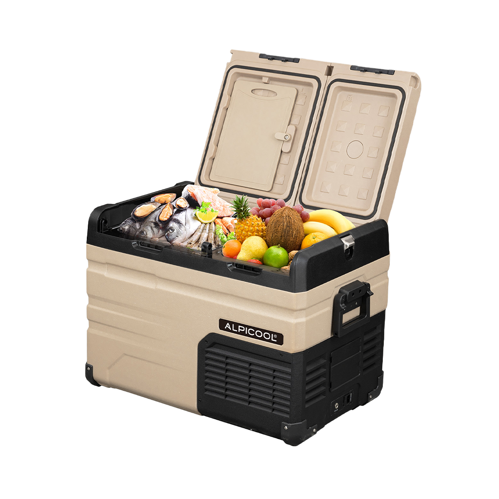 Alpicool TA35 12V/24V Portable Car Refrigerator - 35L Dual Zone Fridge Freezer for Camping, Road Trips & RV Travel - Compact Car Cooler with AC/DC Power & Digital Display