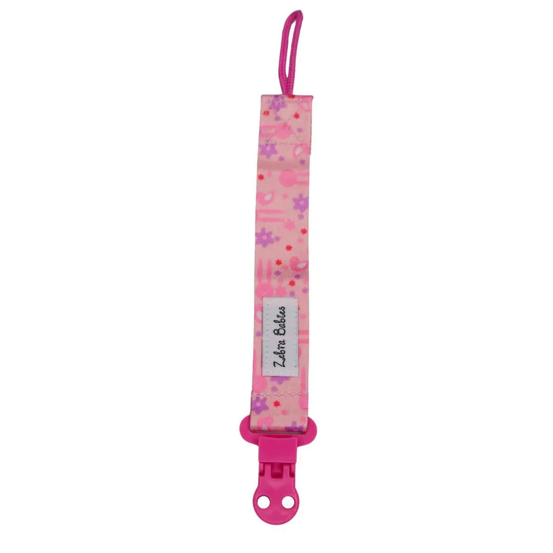 Zebra Babies Flexi Ribbon Pacifier Clip - Soft Silicone Dummy Holder for Newborns & Infants - Perfect for Strollers, Car Seats & Baby Carriers