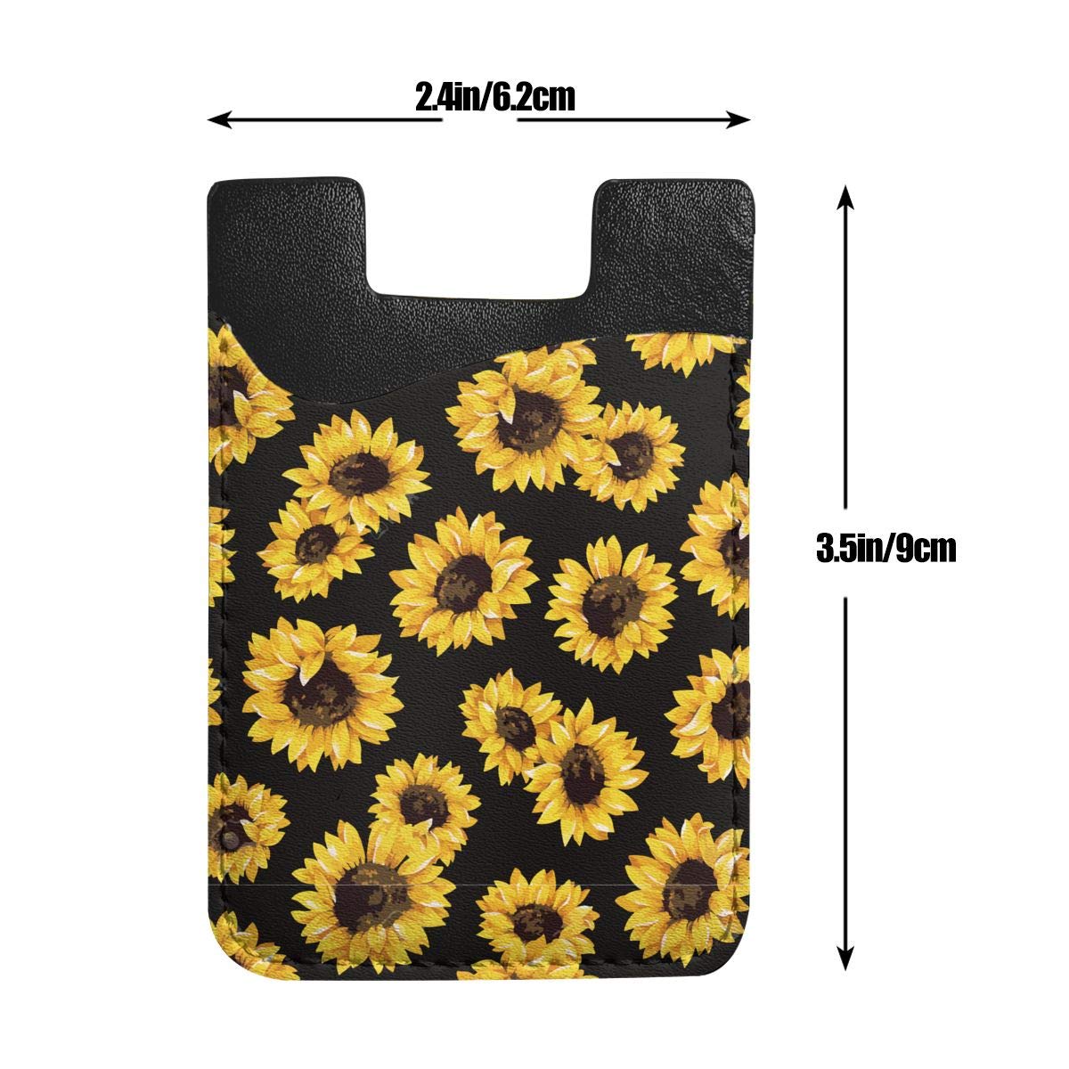 Stick-On Sunflower Phone Card Holder - Slim ID Credit Card Wallet Case Pouch for iPhone, Android & All Smartphones | Perfect for Hands-Free Shopping, Travel & Daily Commute