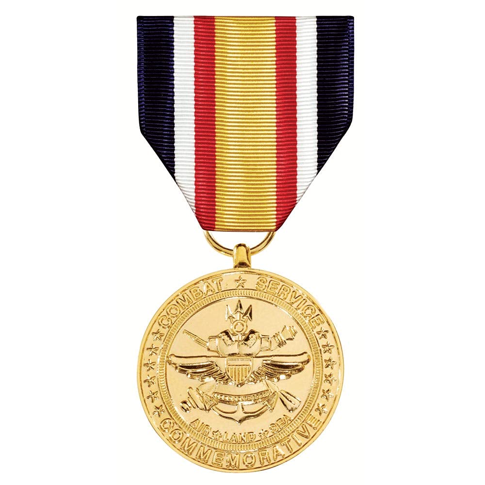MEDALS OF AMERICA EST. 1976 Combat Service Commemorative Medal - Anodized Military Award for Veterans & Active Duty - Perfect for Display Cases, Shadow Boxes & Memorial Walls
