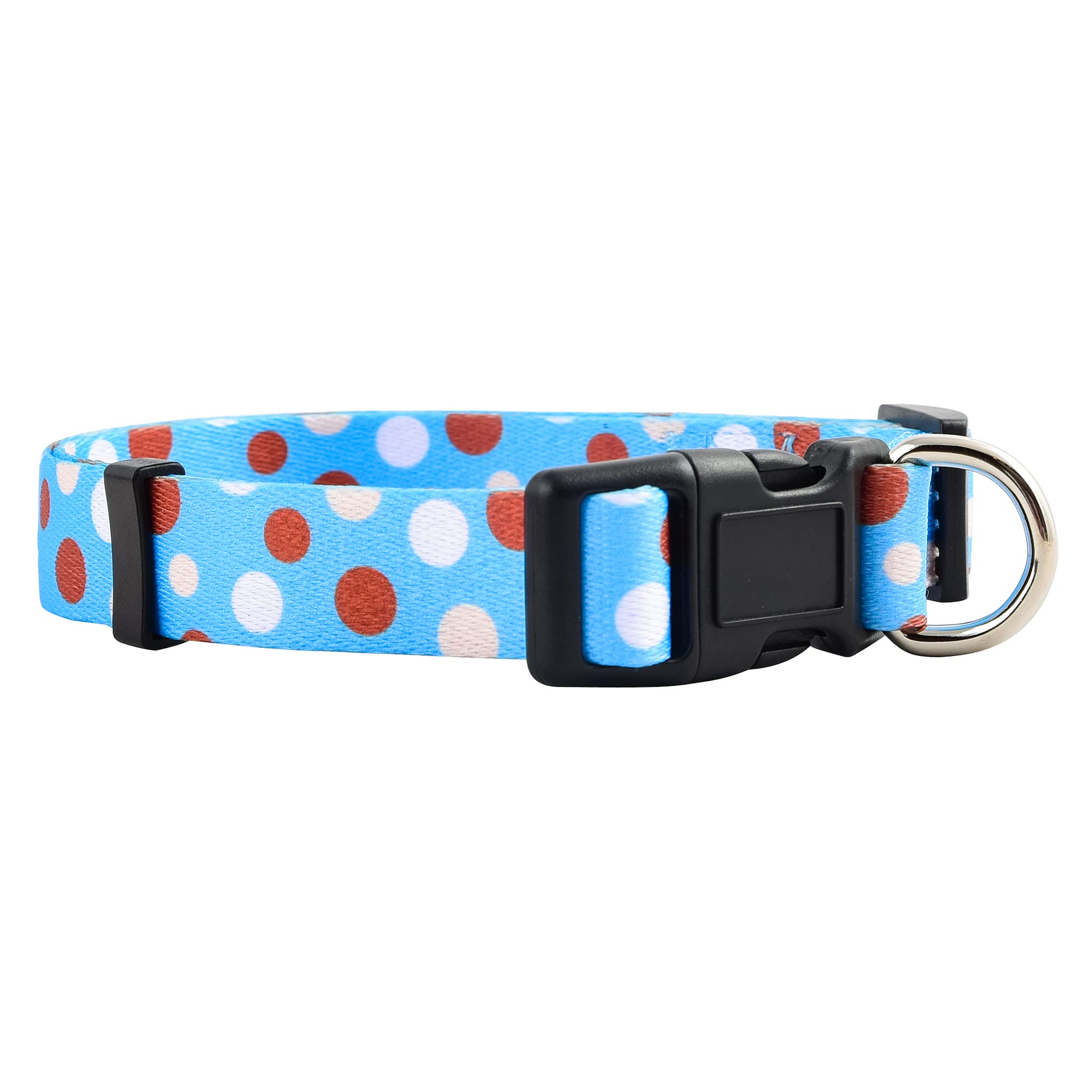 Native Pup Polka Dot Dog Collar - Adjustable Pet Collar for Small, Medium & Large Dogs - Cute Fabric Design for Puppies & Adult Dogs - Perfect for Daily Walks, Training & Grooming